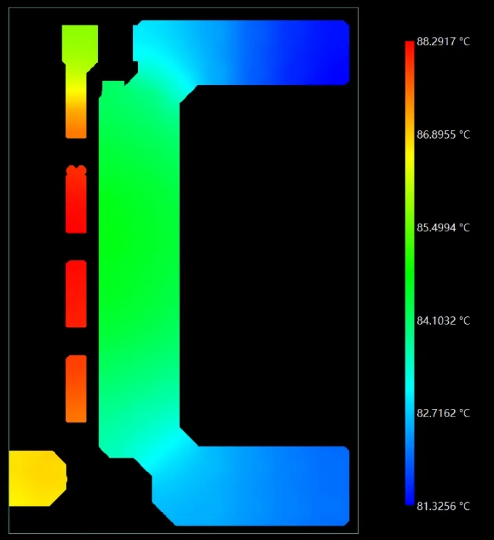 PhysimET對(duì)PCB板添加匯流條的散熱效果分析